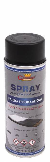 Lakier podkładowy antykorozyjny czarny spray 400ml Champion