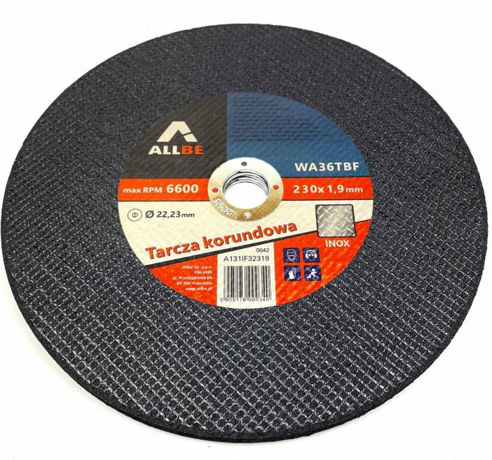 Tarcza 230/1,9 do cięcia metalu ALLBE 1 sztukaTarcza 230/1,9 do cięcia metalu ALLBE 1 sztuka