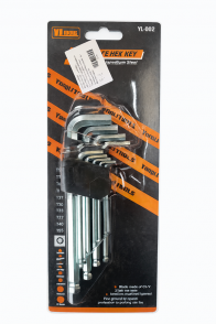 Zestaw imbusów sześciokątnych klucze imbusowe z kulką 1,5x10 (9szt)