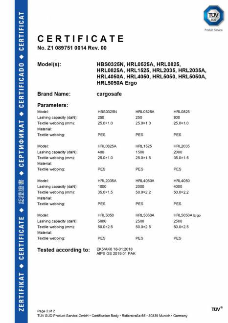 Pas transportowy z napinaczem 50mm x 6m (5 ton)
