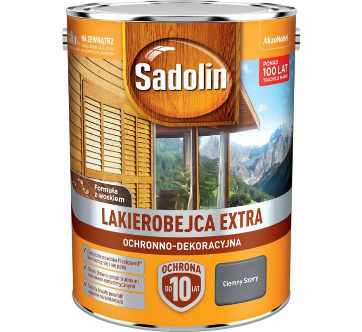 Lakierobejca Sadolin 5l kolor ciemno szary (antracyt)