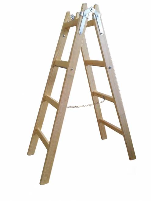Drabina drewniana rozstawna 2x4 stopnie