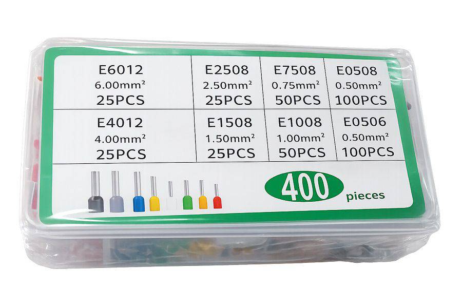 Zestaw tulejek zaciskowych 400szt końcówki z izolacją