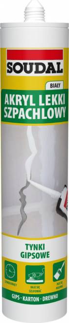 Akryl szpachlowy lekki biały 280ml Soudal